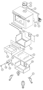 Repair Parts 1 Diagram and Parts List for AW2020E-P  US Stove Company Heating Stove